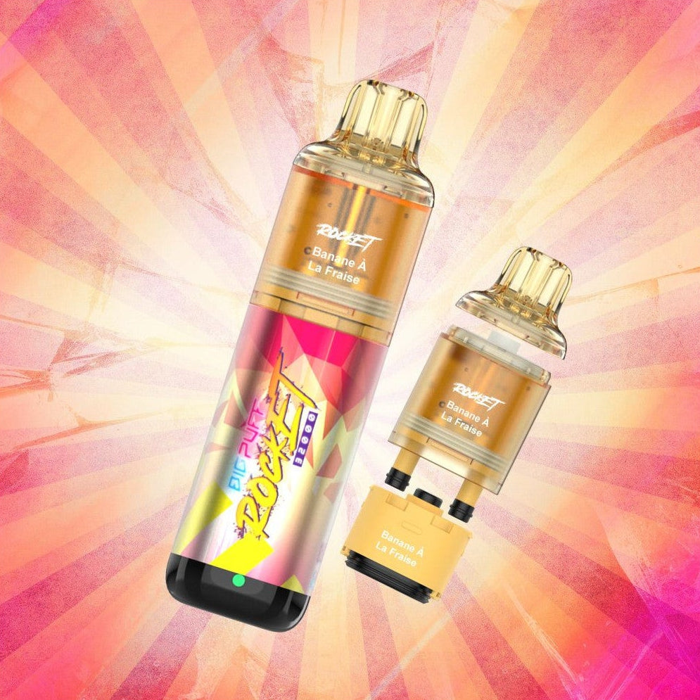 BIG PUFF ROCKET 32000 – Banane Fraise (2x10ml – 20mg/ml)